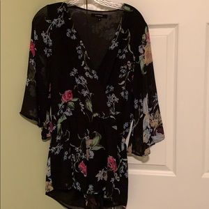 floral long sleeve romper